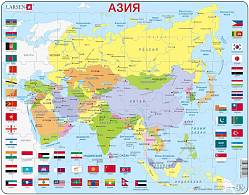 Обучающий пазл – Азия, русский, 70 деталей (Larsen, K44k) - миниатюра